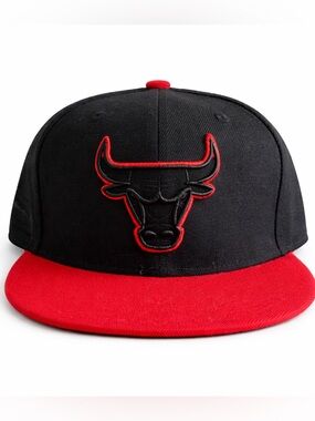 NWOT Chicago Bulls Black and Red Snapback Hat - Artist Series